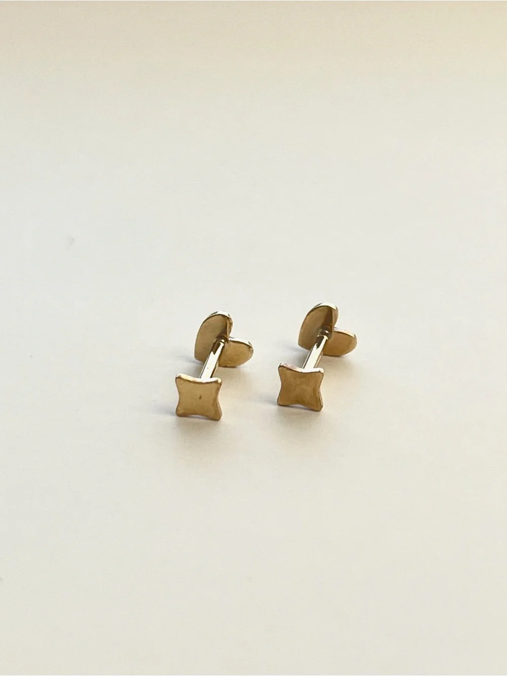 14K Gold Filled Heart Stud Earrings - Minimal Women's Jewelry